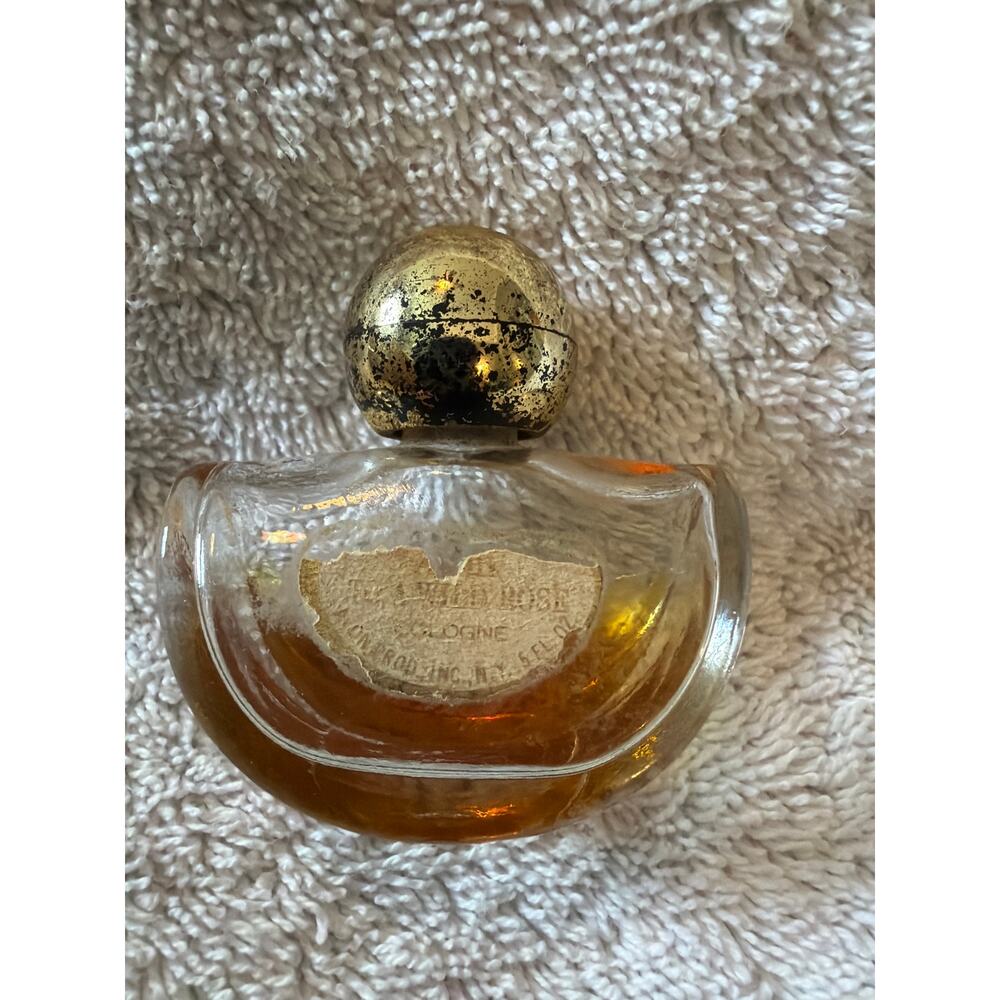 Vintage Avon To A Wild Rose Regence Cologne Half Moon Bottle Gold Tone Cap